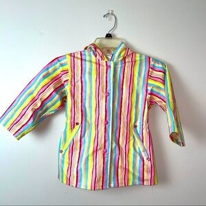 Carter’s Multicolor Striped Hooded Raincoat – Girls 3T